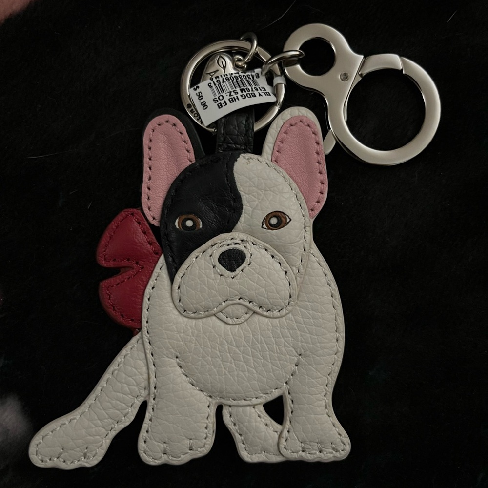 Brighton NWT Leather French Bulldog Keychain/fob VERY HARD TO FIND!!